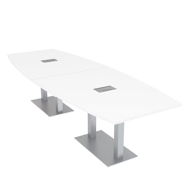 45 in W, 144 in L, 29 in H, Engineered Wood Top, White